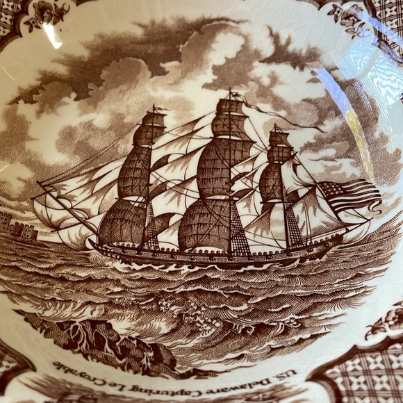 2 Alfred Meakin Fair Winds Staffordshire England Brown european soup bowls - Picture 3 of 10
